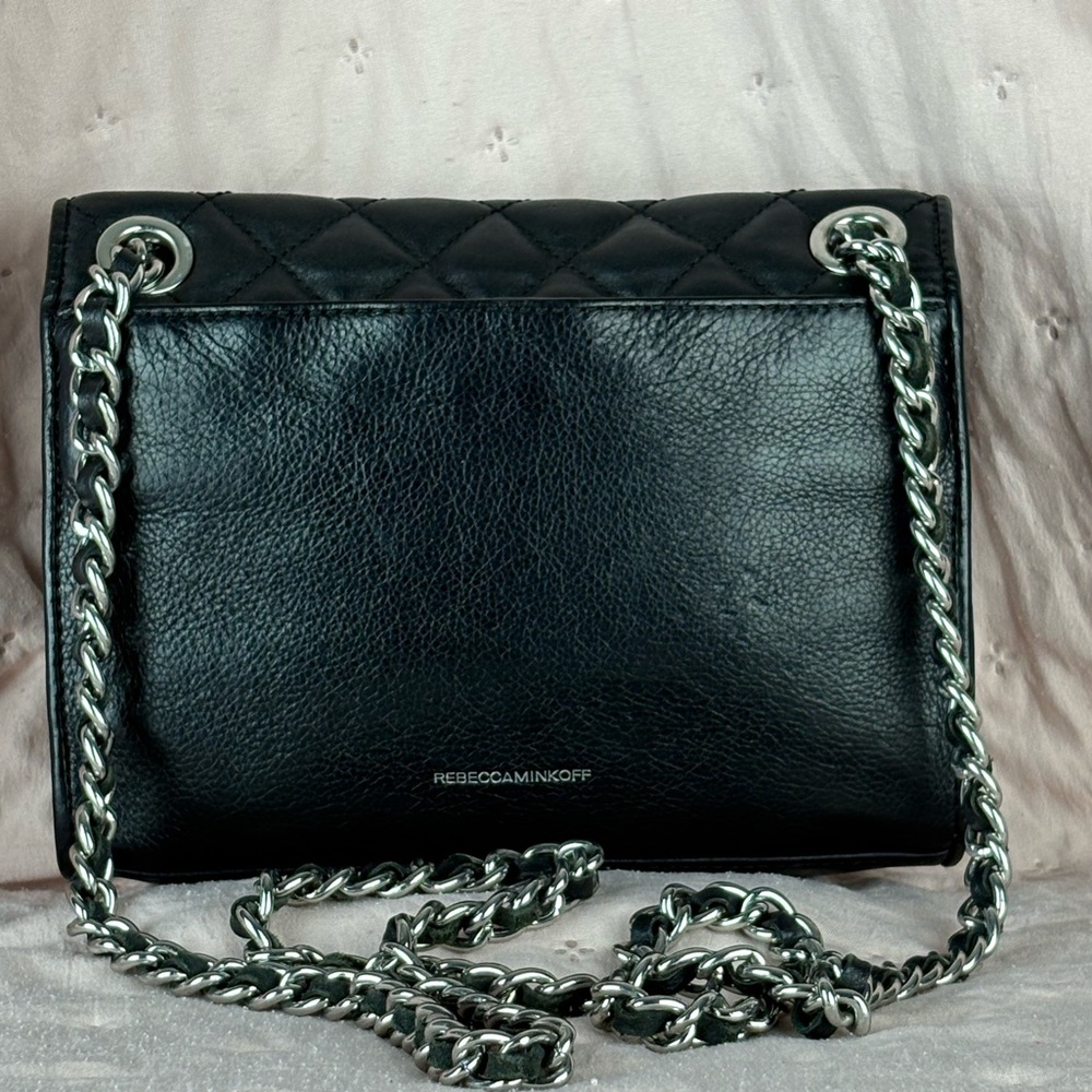 Rebecca Minkoff MINI Quilted Affair Black Leather Crossbody Shoulder Bag - Picture 2 of 4